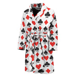 Playing Card Symbols Pattern Print Men's Bathrobe