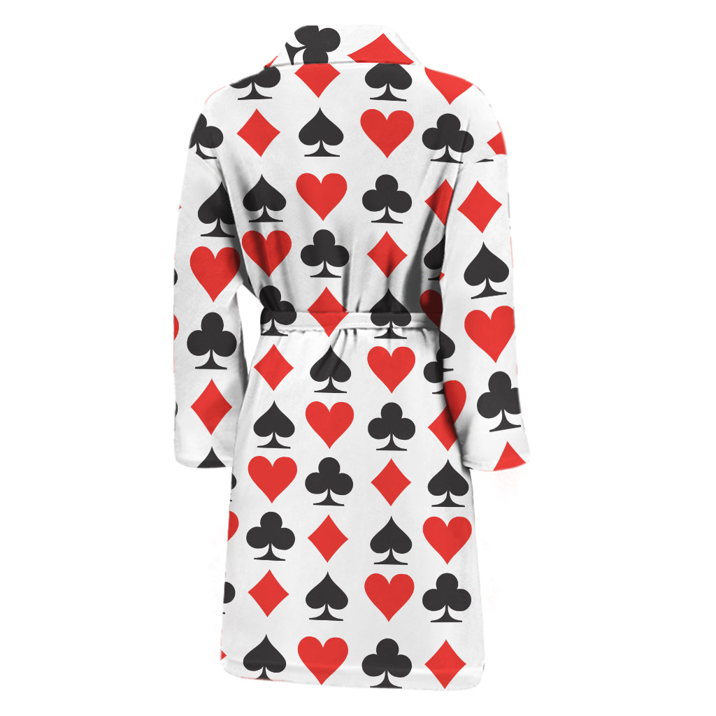 Playing Card Symbols Pattern Print Men's Bathrobe
