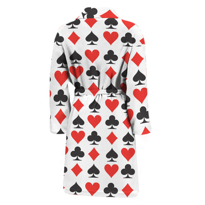 Playing Card Symbols Pattern Print Men's Bathrobe