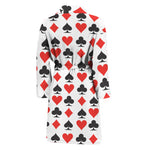 Playing Card Symbols Pattern Print Men's Bathrobe