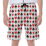 Playing Card Symbols Pattern Print Men's Beach Shorts