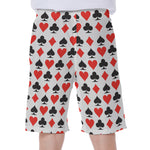 Playing Card Symbols Pattern Print Men's Beach Shorts