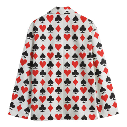 Playing Card Symbols Pattern Print Men's Blazer