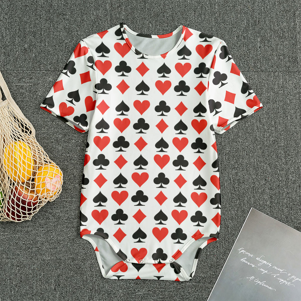 Playing Card Symbols Pattern Print Men's Bodysuit