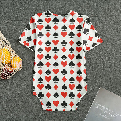 Playing Card Symbols Pattern Print Men's Bodysuit