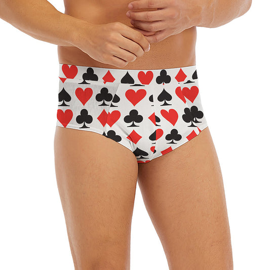 Playing Card Symbols Pattern Print Men's Briefs