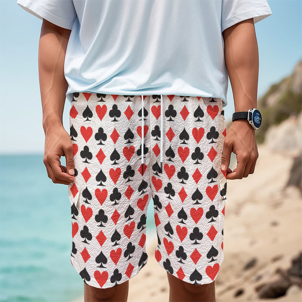 Playing Card Symbols Pattern Print Men's Cargo Shorts