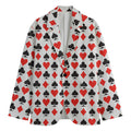 Playing Card Symbols Pattern Print Men's Cotton Blazer