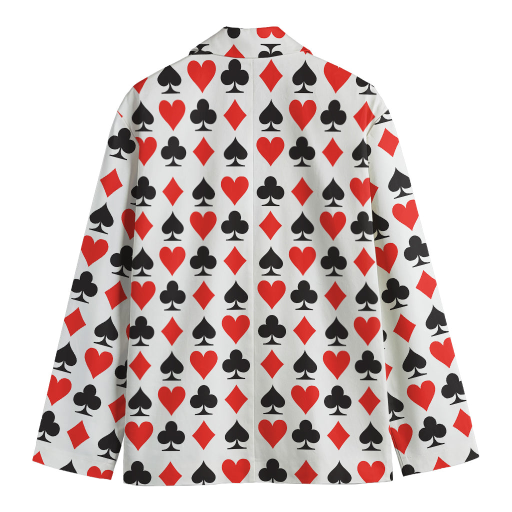 Playing Card Symbols Pattern Print Men's Cotton Blazer