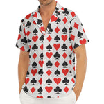 Playing Card Symbols Pattern Print Men's Deep V-Neck Shirt