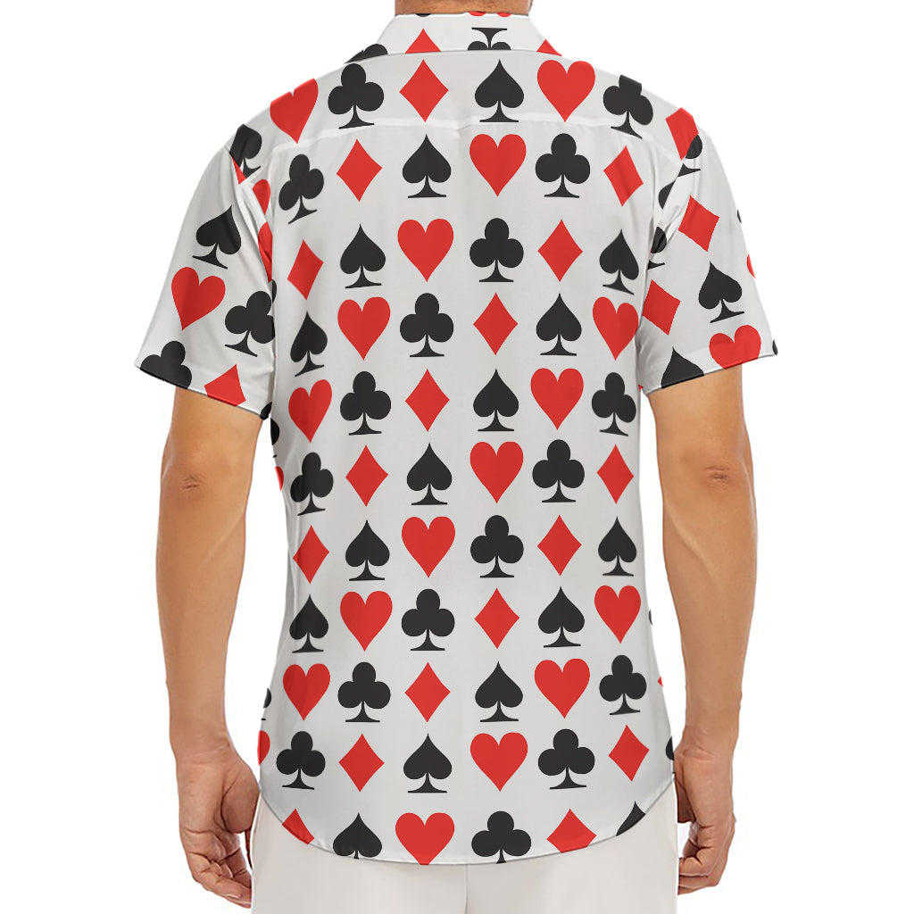 Playing Card Symbols Pattern Print Men's Deep V-Neck Shirt