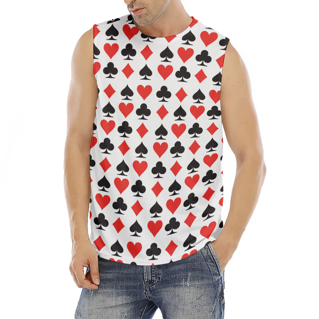 Playing Card Symbols Pattern Print Men's Fitness Tank Top