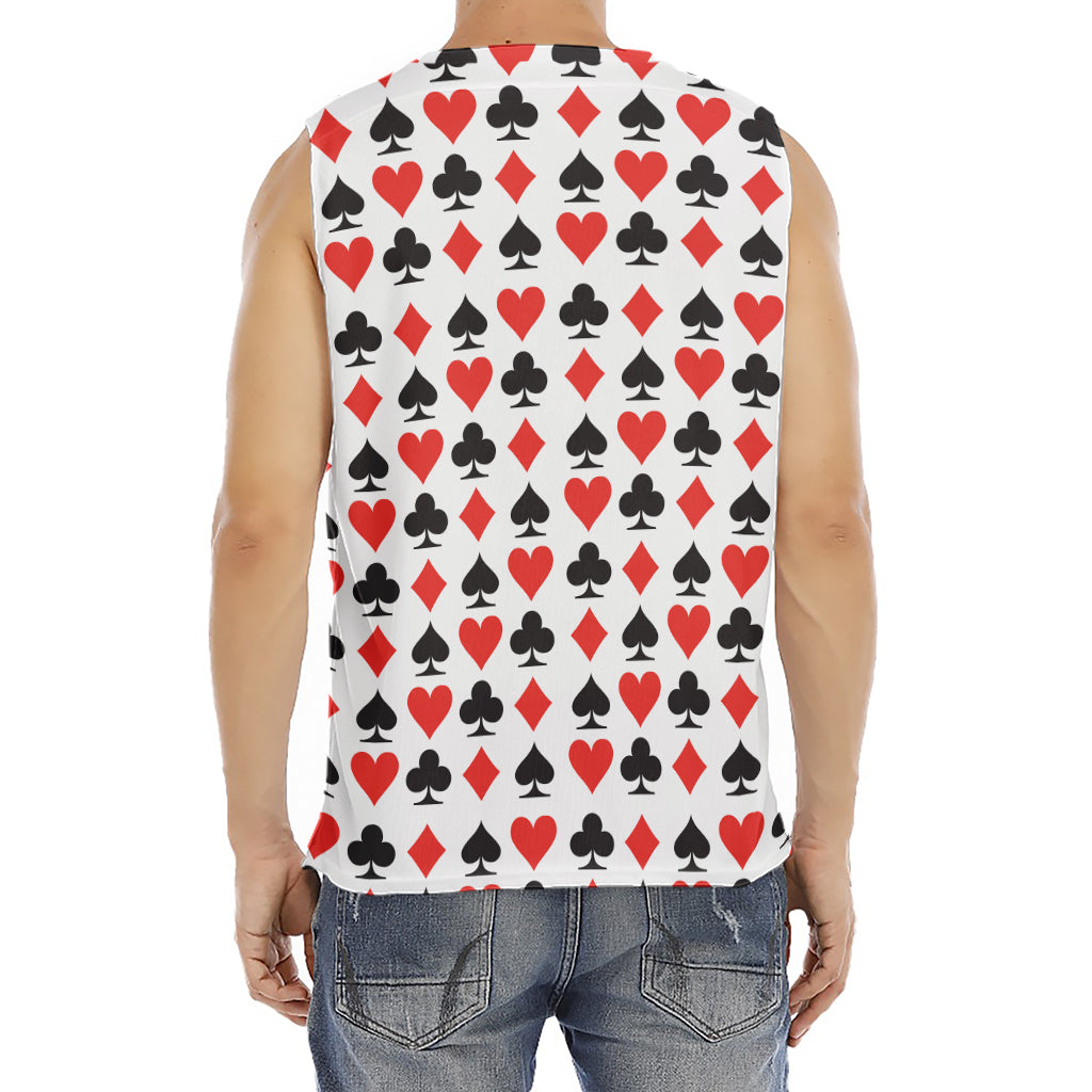 Playing Card Symbols Pattern Print Men's Fitness Tank Top
