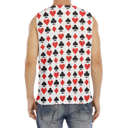 Playing Card Symbols Pattern Print Men's Fitness Tank Top