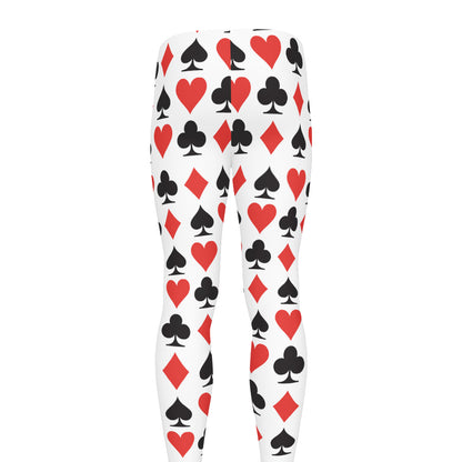 Playing Card Symbols Pattern Print Men's leggings