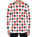 Playing Card Symbols Pattern Print Men's Long Sleeve T-Shirt