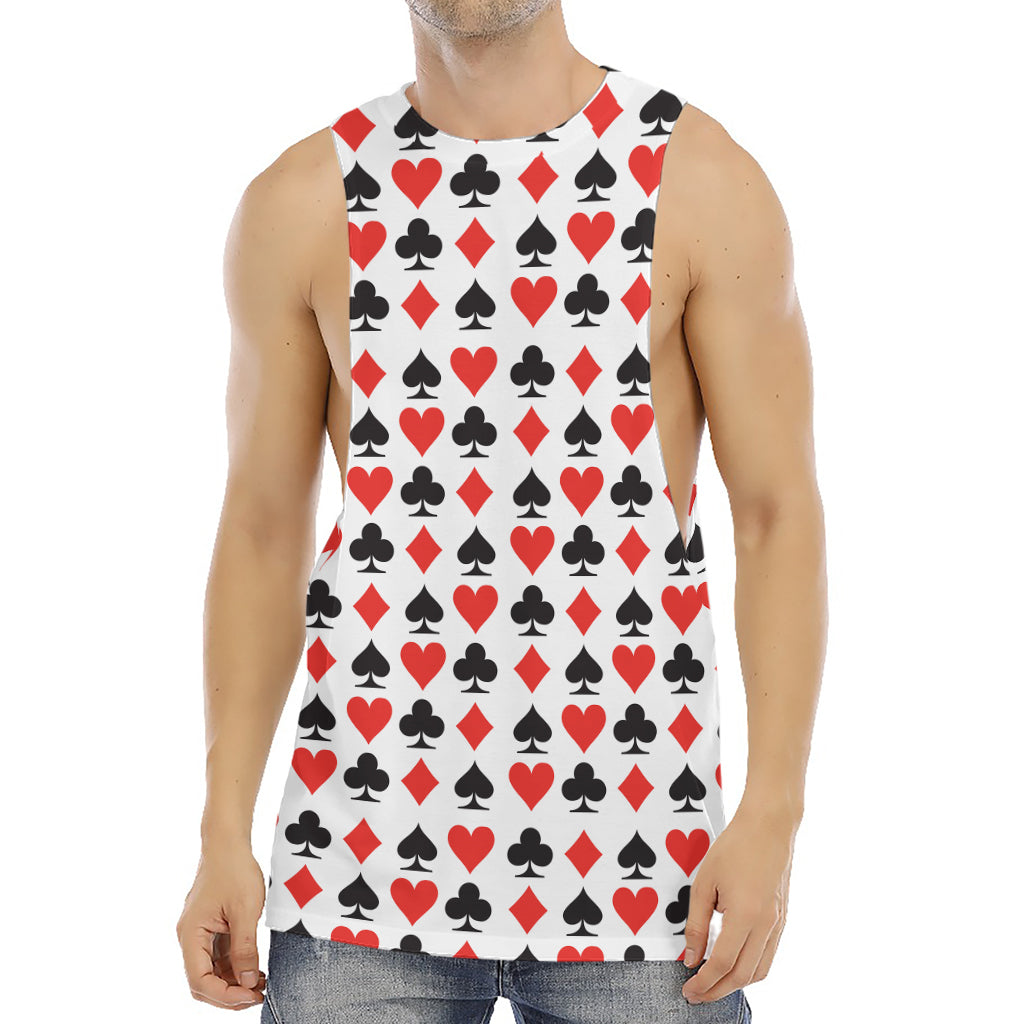 Playing Card Symbols Pattern Print Men's Muscle Tank Top