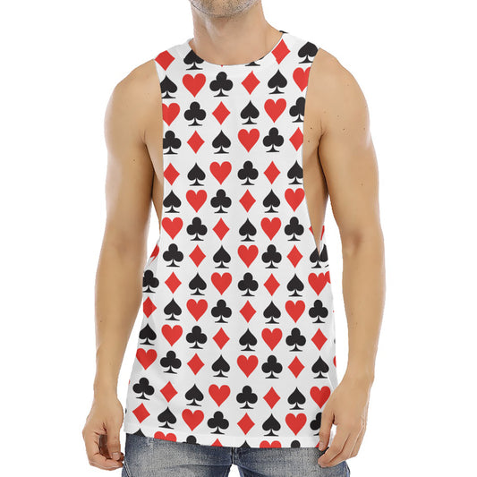 Playing Card Symbols Pattern Print Men's Muscle Tank Top