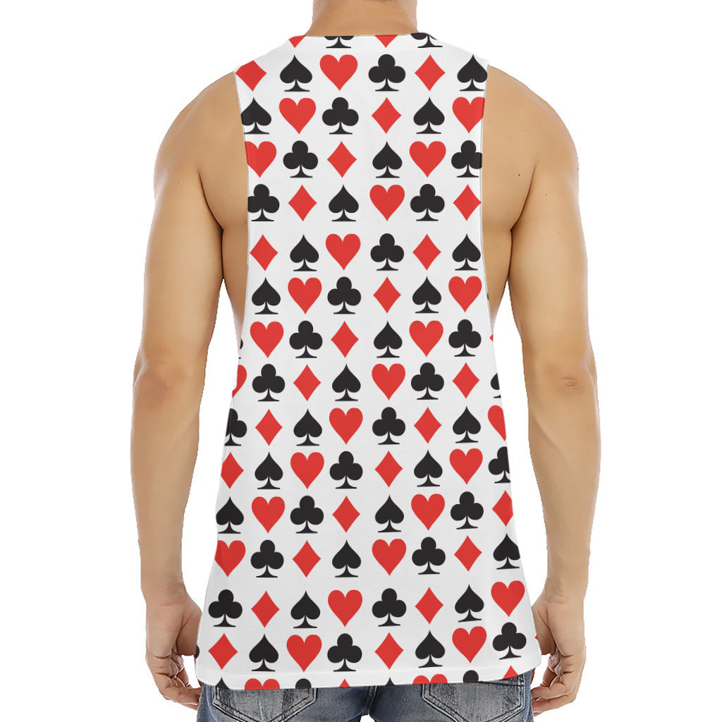 Playing Card Symbols Pattern Print Men's Muscle Tank Top