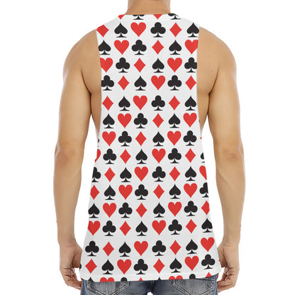 Playing Card Symbols Pattern Print Men's Muscle Tank Top
