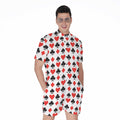 Playing Card Symbols Pattern Print Men's Romper