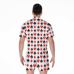 Playing Card Symbols Pattern Print Men's Rompers