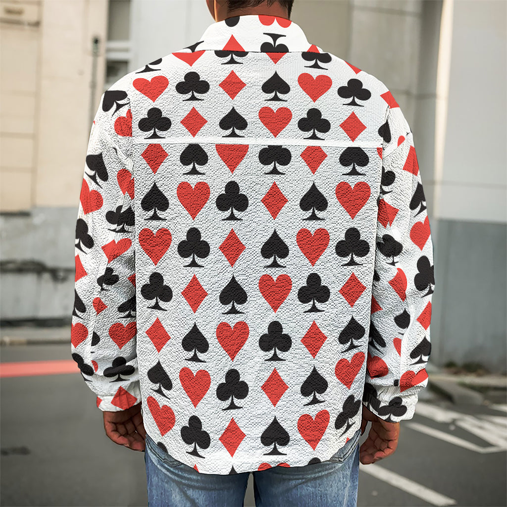 Playing Card Symbols Pattern Print Men's Shirt Jacket