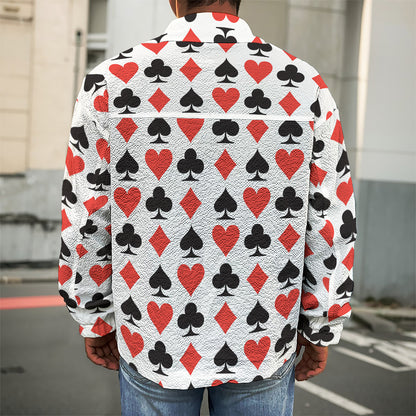 Playing Card Symbols Pattern Print Men's Shirt Jacket