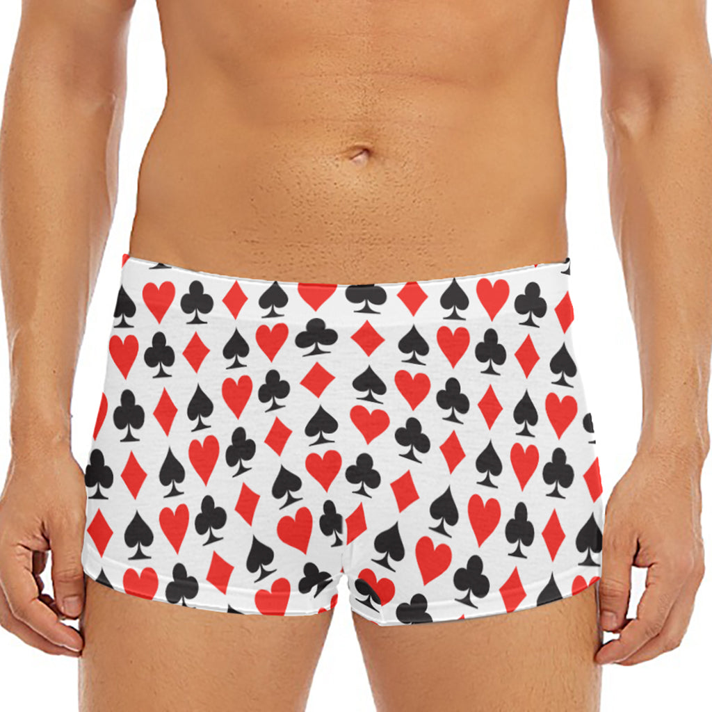 Playing Card Symbols Pattern Print Men's Short Boxer Briefs