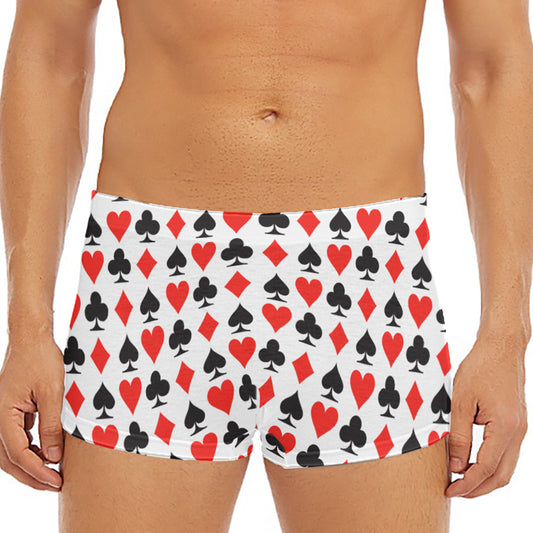 Playing Card Symbols Pattern Print Men's Short Boxer Briefs