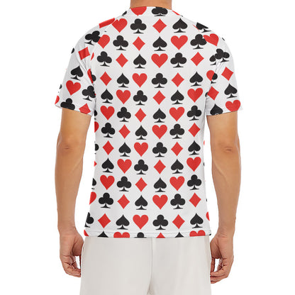 Playing Card Symbols Pattern Print Men's Short Sleeve Rash Guard
