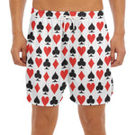 Playing Card Symbols Pattern Print Men's Split Running Shorts