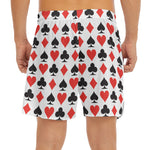 Playing Card Symbols Pattern Print Men's Split Running Shorts