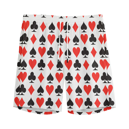 Playing Card Symbols Pattern Print Men's Sports Shorts