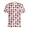 Playing Card Symbols Pattern Print Men's Athletic T-Shirt
