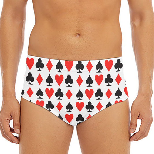 Playing Card Symbols Pattern Print Men's Triangle Swim Briefs