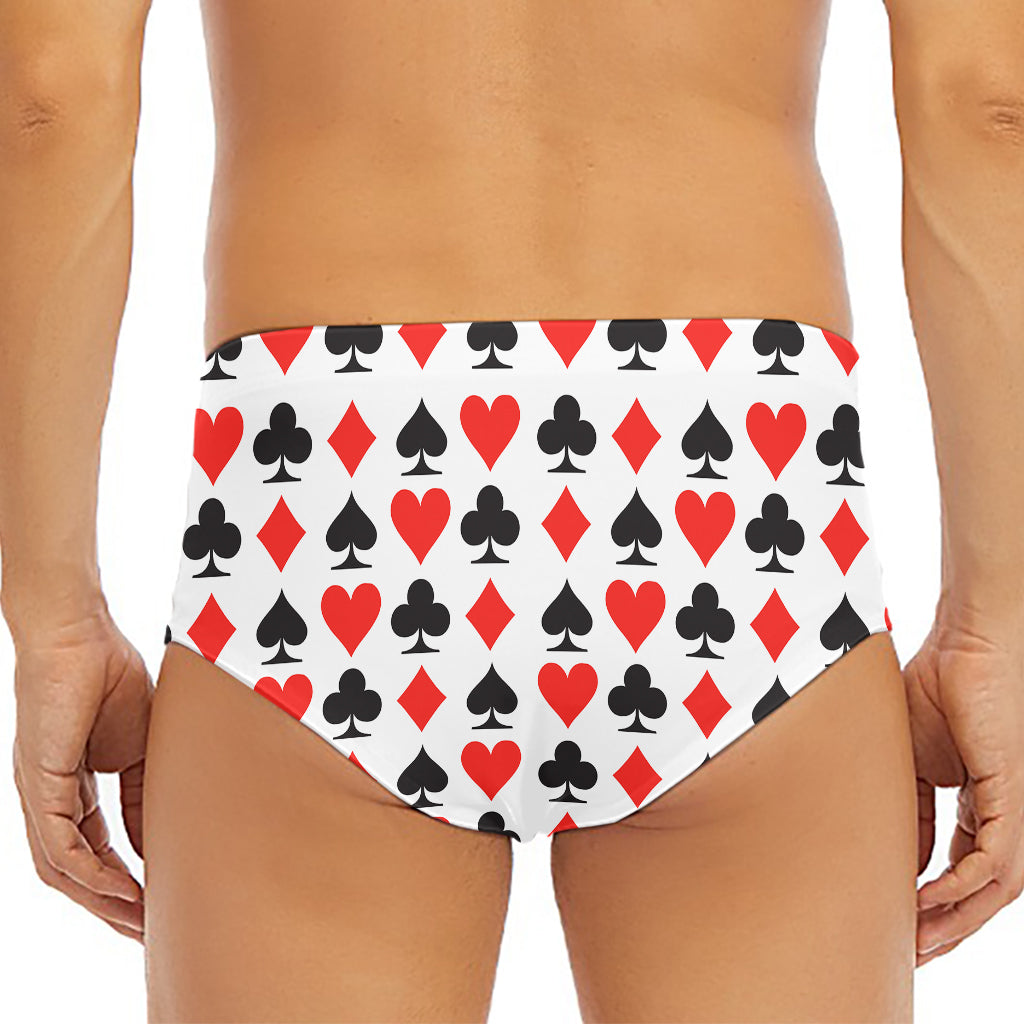 Playing Card Symbols Pattern Print Men's Triangle Swim Briefs