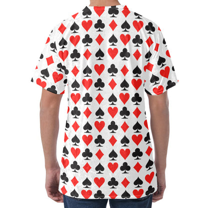 Playing Card Symbols Pattern Print Men's Velvet T-Shirt