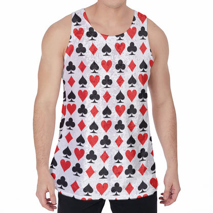 Playing Card Symbols Pattern Print Men's Velvet Tank Top