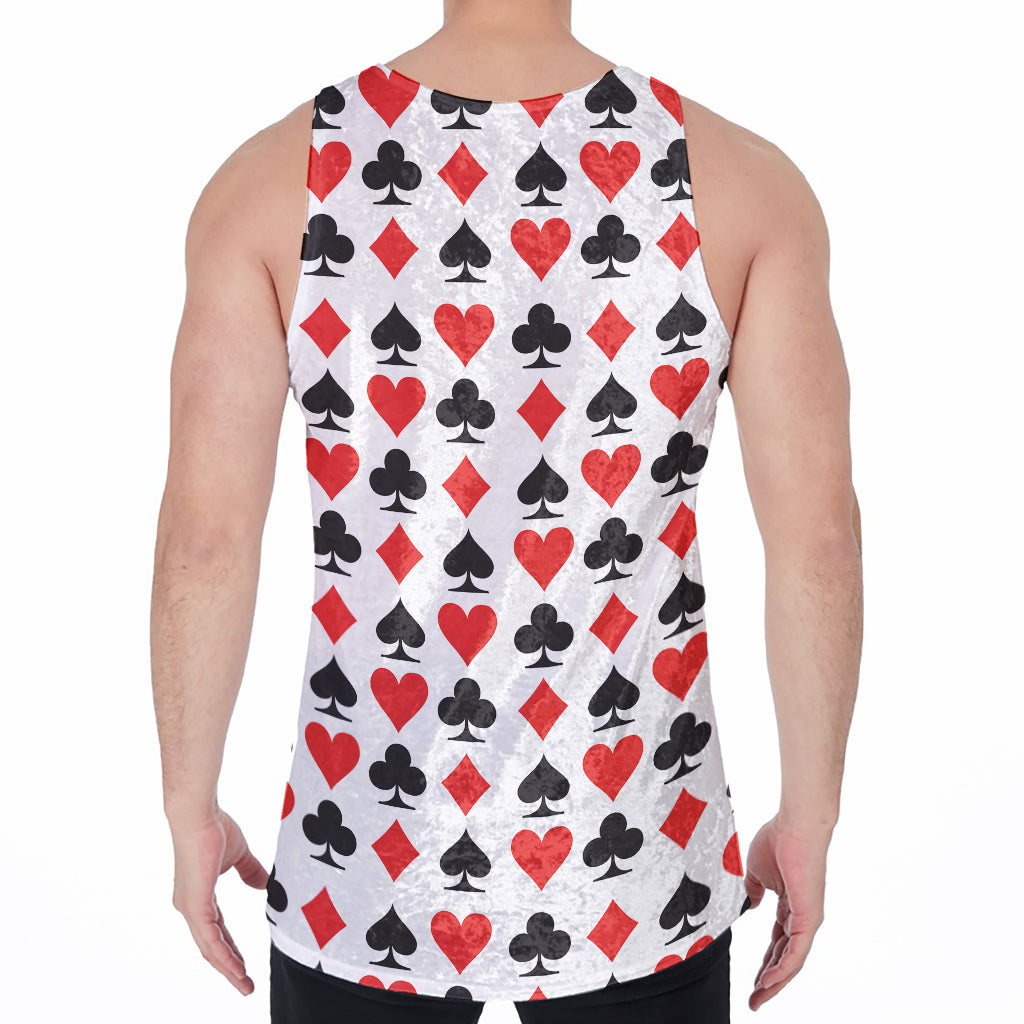 Playing Card Symbols Pattern Print Men's Velvet Tank Top