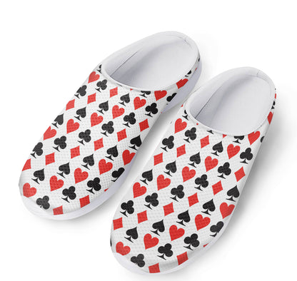 Playing Card Symbols Pattern Print Mesh Casual Shoes