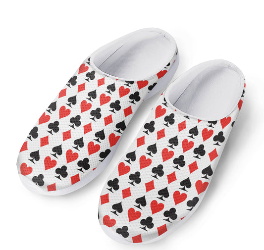 Playing Card Symbols Pattern Print Mesh Casual Shoes