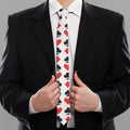 Playing Card Symbols Pattern Print Necktie