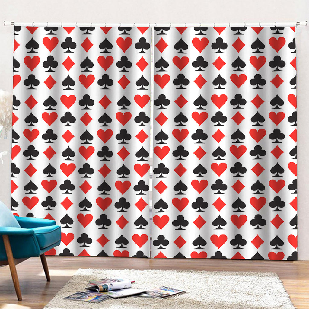 Playing Card Symbols Pattern Print Pencil Pleat Curtains