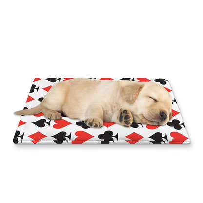 Playing Card Symbols Pattern Print Pet Cooling Mat Cover