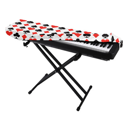 Playing Card Symbols Pattern Print Piano Keyboard Cover