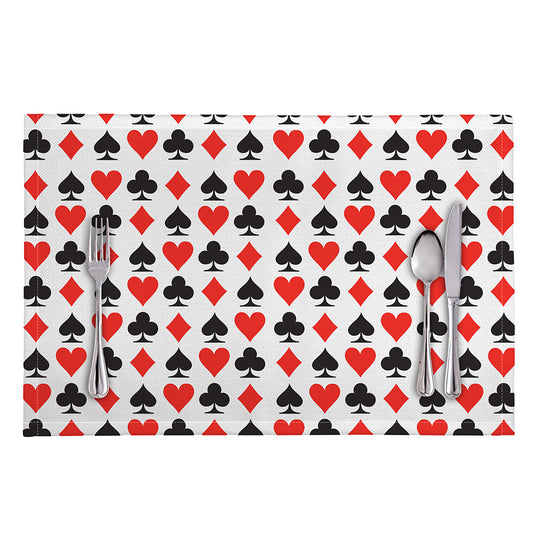 Playing Card Symbols Pattern Print Placemat