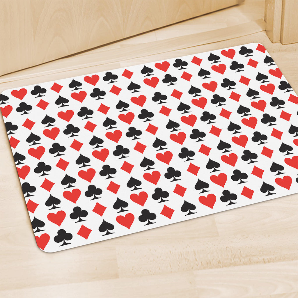 Playing Card Symbols Pattern Print Polyester Doormat