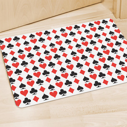 Playing Card Symbols Pattern Print Polyester Doormat