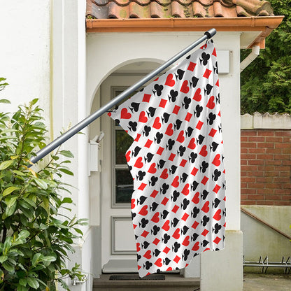 Playing Card Symbols Pattern Print Polyester Flag